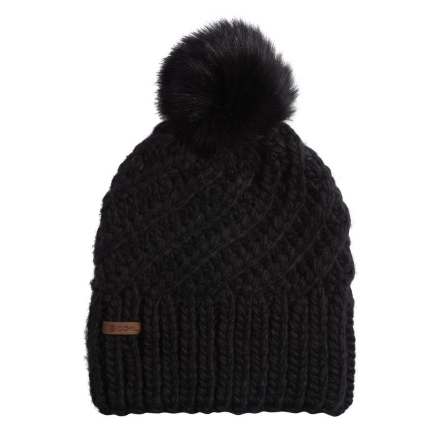 Headwear * | Coal The Maizy Knit Faux Fur Pom Beanie Women'S