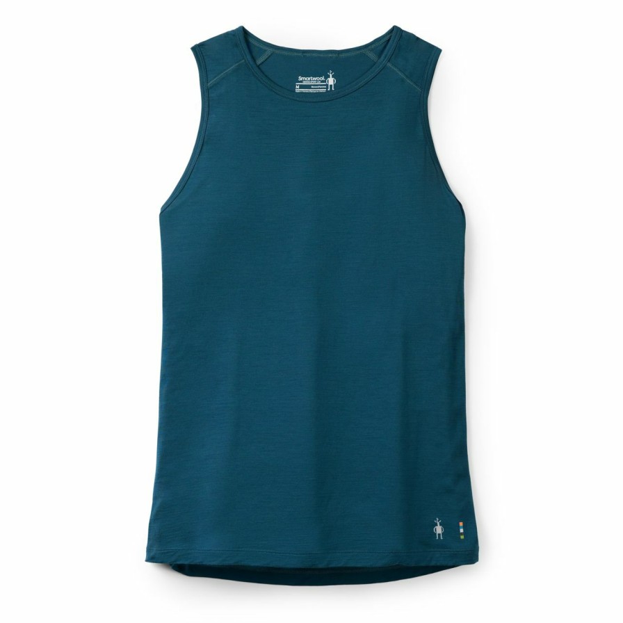 Women'S Shirts * | Smartwool Active Ultralite High Neck Tank Women'S Twilight Blue