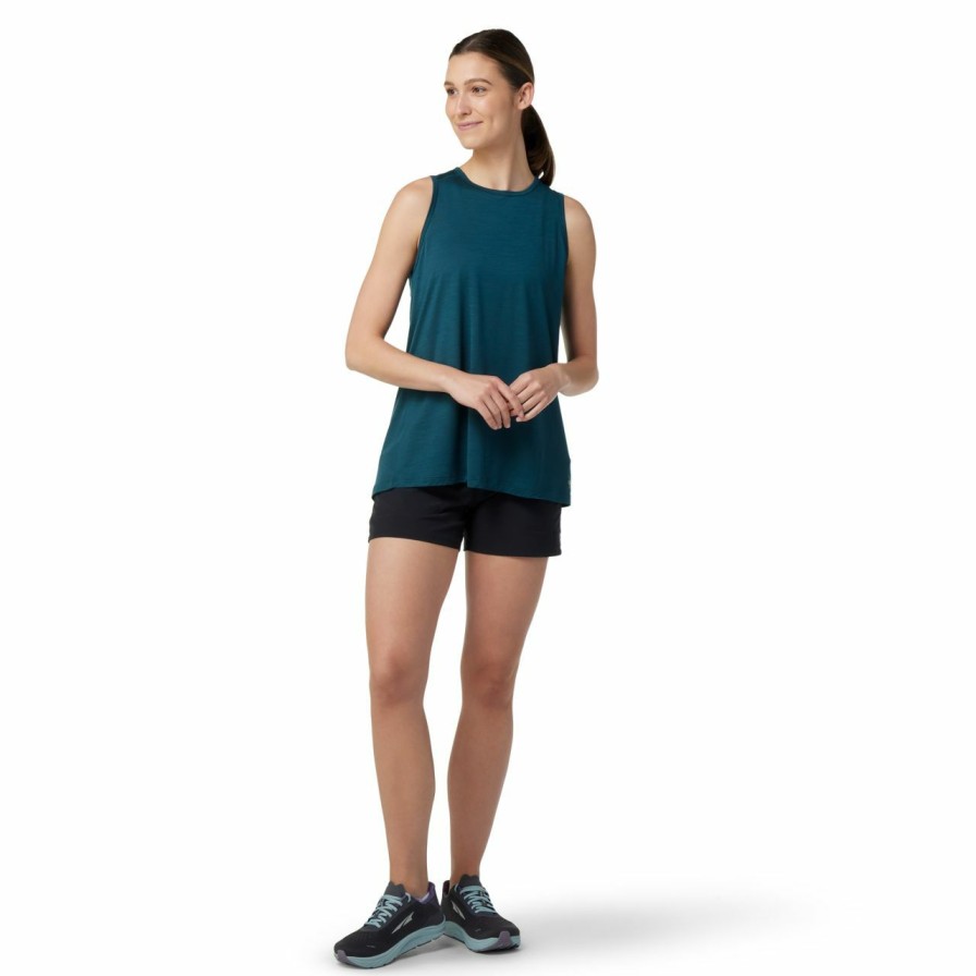 Women'S Shirts * | Smartwool Active Ultralite High Neck Tank Women'S Twilight Blue