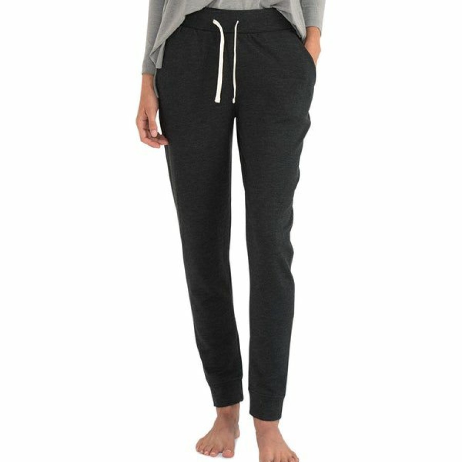 Women'S Bottoms * | Free Fly Bamboo Fleece Jogger Women'S (Fall 2022) Heather Black