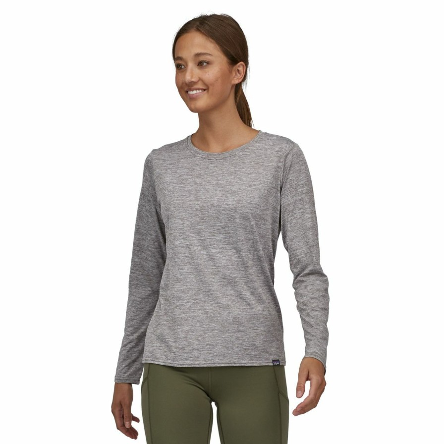 Women'S Shirts * | Patagonia Long-Sleeved Capilene Cool Daily Shirt Women'S Feather Grey