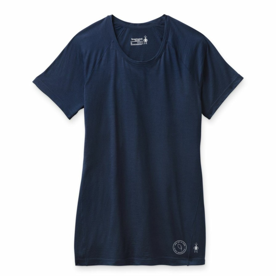 Baselayers & Underwear * | Smartwool Merino Plant-Based Dye Short Sleeve Tee Women'S (Fall 2022) Indigo Blue