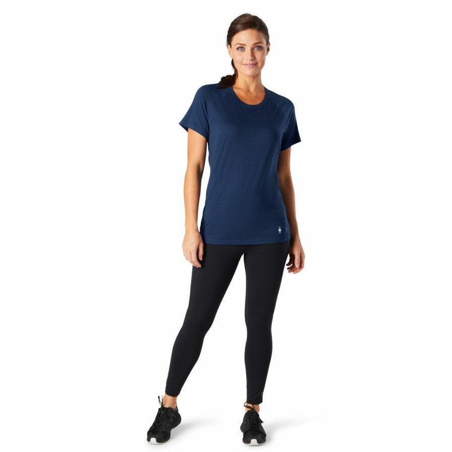 Baselayers & Underwear * | Smartwool Merino Plant-Based Dye Short Sleeve Tee Women'S (Fall 2022) Indigo Blue