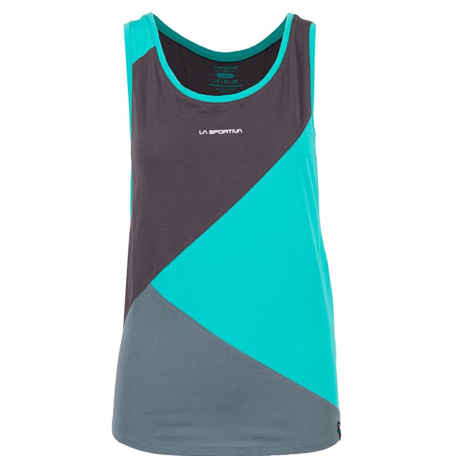 Women'S Shirts * | La Sportiva Xcape Tank Women'S (Fall 2019) Carbon / Aqua