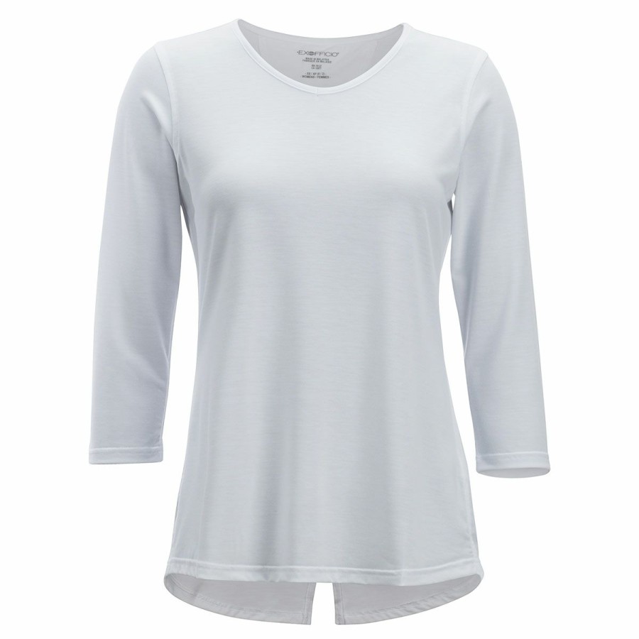 Women'S Shirts * | Exofficio Wanderlux 3/4 Sleeve Shirt Women'S (Fall 2019) White