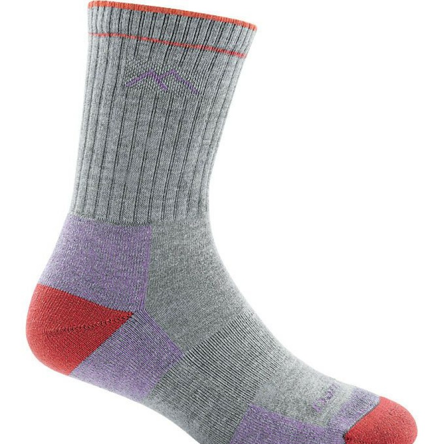 Socks * | Darn Tough Hiker Coolmax Micro Crew Midweight Cushion Women'S Light Gray