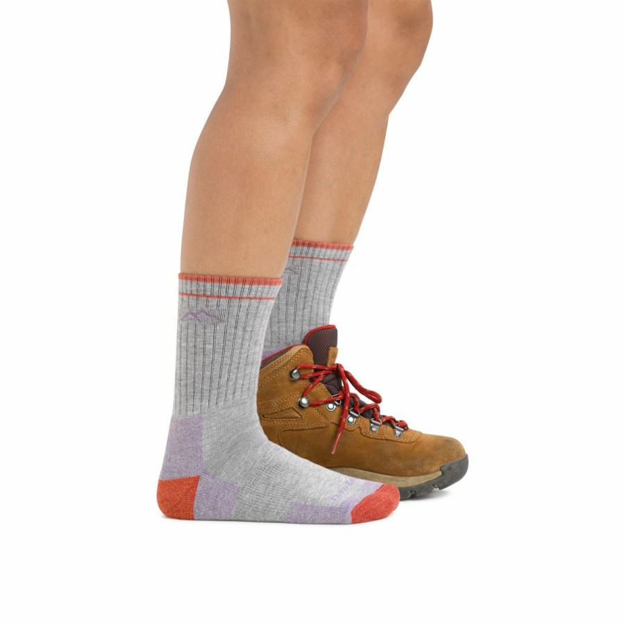 Socks * | Darn Tough Hiker Coolmax Micro Crew Midweight Cushion Women'S Light Gray