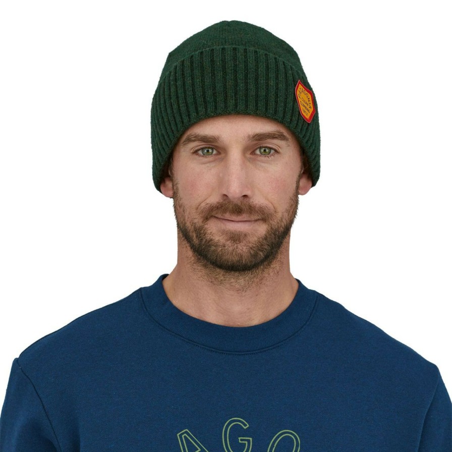 Headwear * | Patagonia Brodeo Beanie 1 (Fall 2022) Clean Climb Patch / Pinyon Green