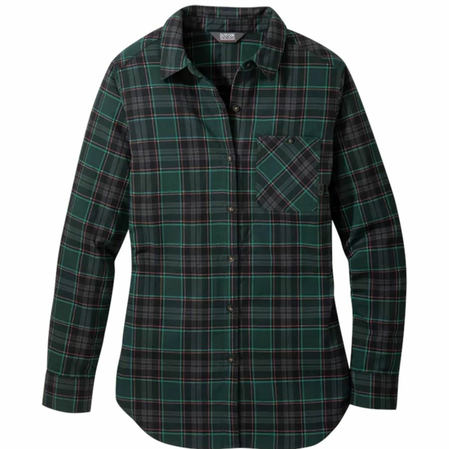 Women'S Shirts * | Outdoor Research Kulshan Flannel Tunic Women'S (Fall 2020) Fir