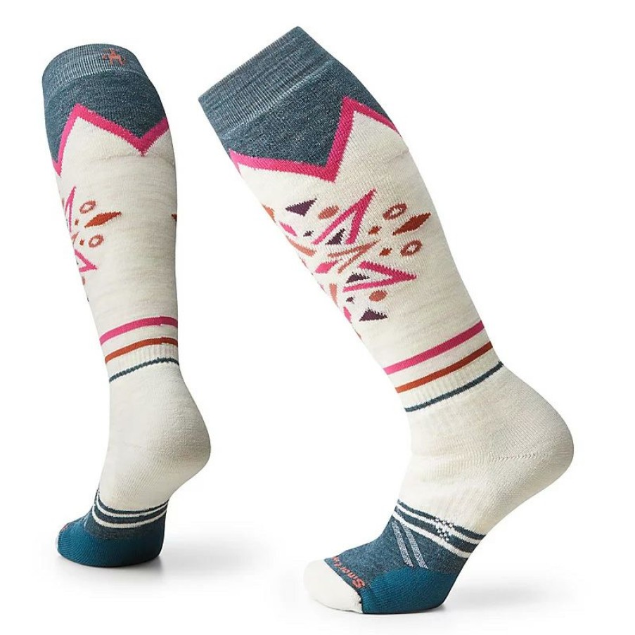 Socks * | Smartwool Ski Full Cushion Mountain Snowflake Pattern Otc Socks Women'S Moonbeam