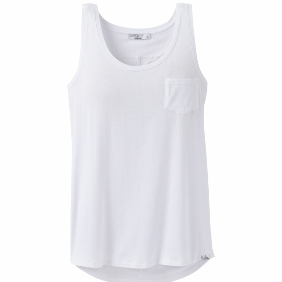 Women'S Shirts * | Prana Foundation Scoop Neck Tank Women'S (Spring 2021) White