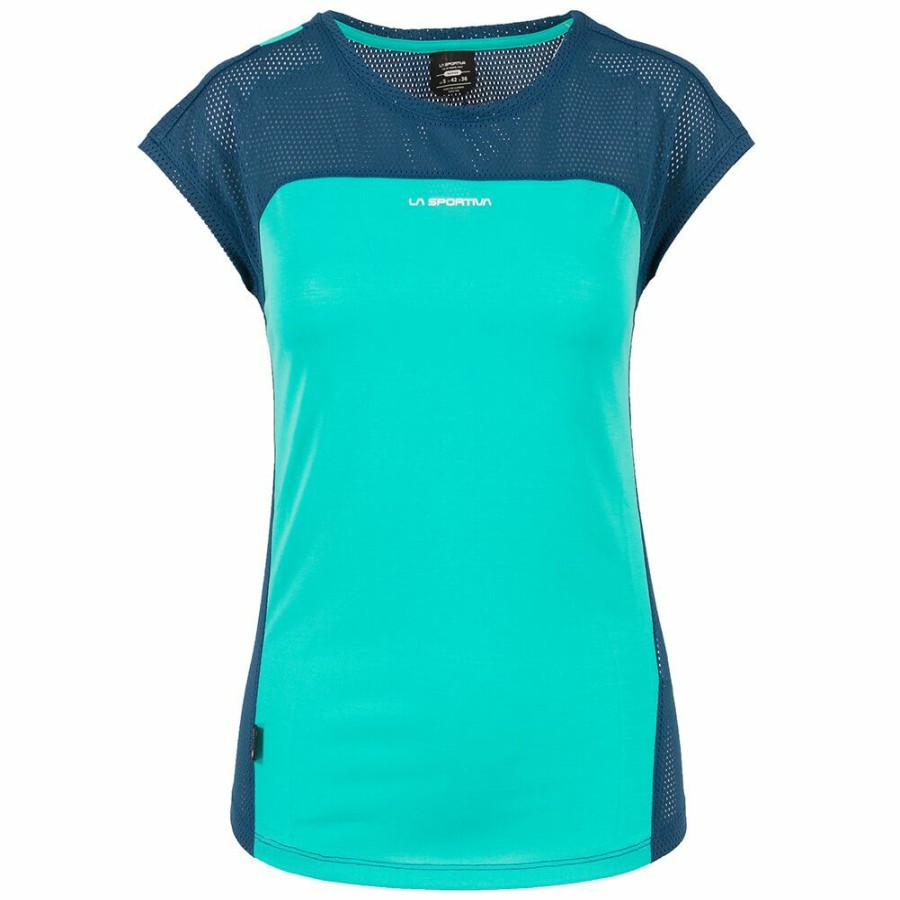 Women'S Shirts * | La Sportiva Traction T-Shirt Women'S (Spring 2019) Aqua / Opal