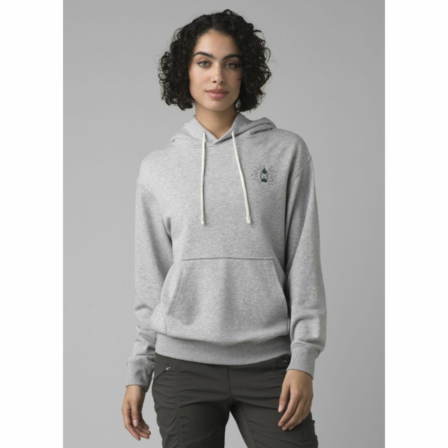 Women'S Shirts * | Prana Organic Graphic Hoodie Women'S (Fall 2022) Heather Grey Unwind