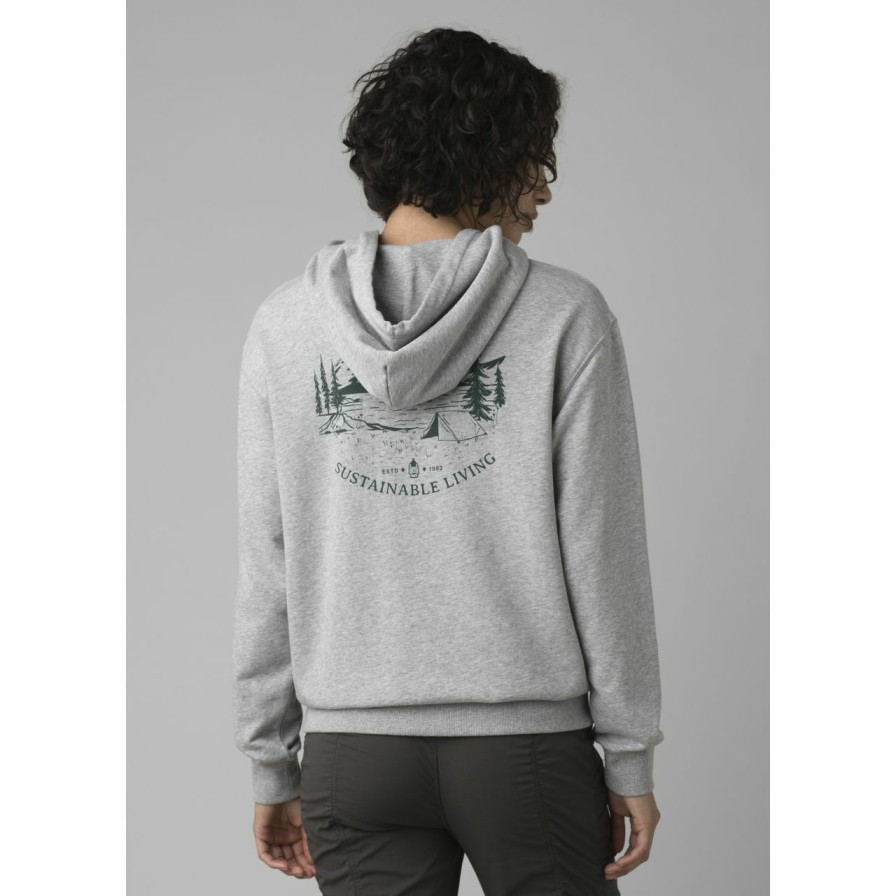 Women'S Shirts * | Prana Organic Graphic Hoodie Women'S (Fall 2022) Heather Grey Unwind