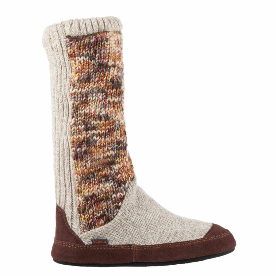 Footwear * | Acorn Slouch Boot Slipper Socks Women'S Sunset Cable Knit