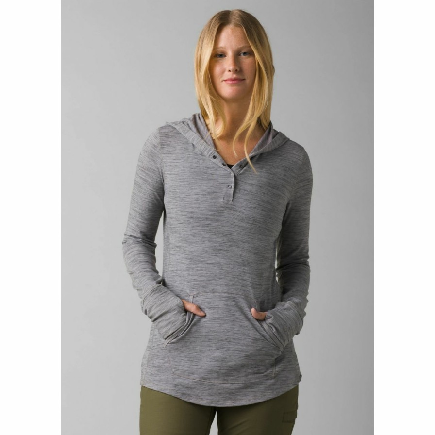 Women'S Shirts * | Prana Sol Protect Hoodie Women'S (Fall 2022) Heather Grey