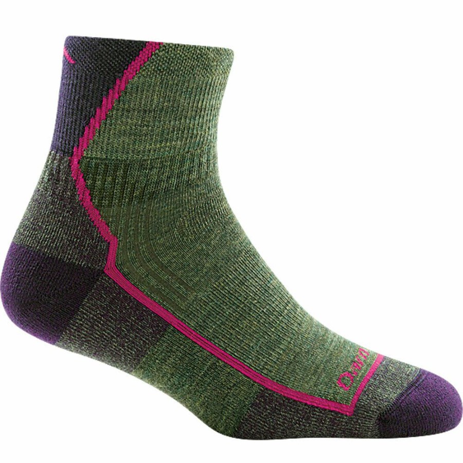 Socks * | Darn Tough Hiker 1/4 Sock Cushion Women'S (Fall 2021) Moss Heather