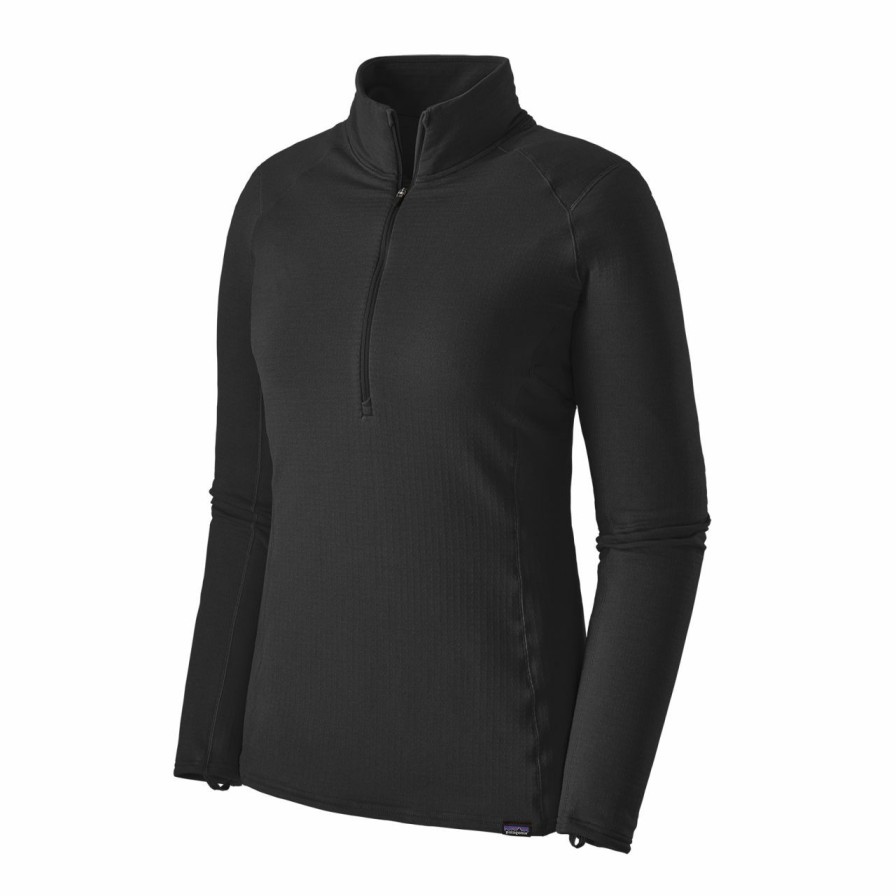 Baselayers & Underwear * | Patagonia Capilene Thermal Weight Zip-Neck Women'S Black