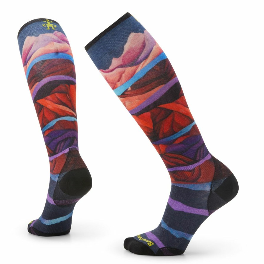 Socks * | Smartwool Ski Zero Cushion Print Otc Socks Women'S Multi Color